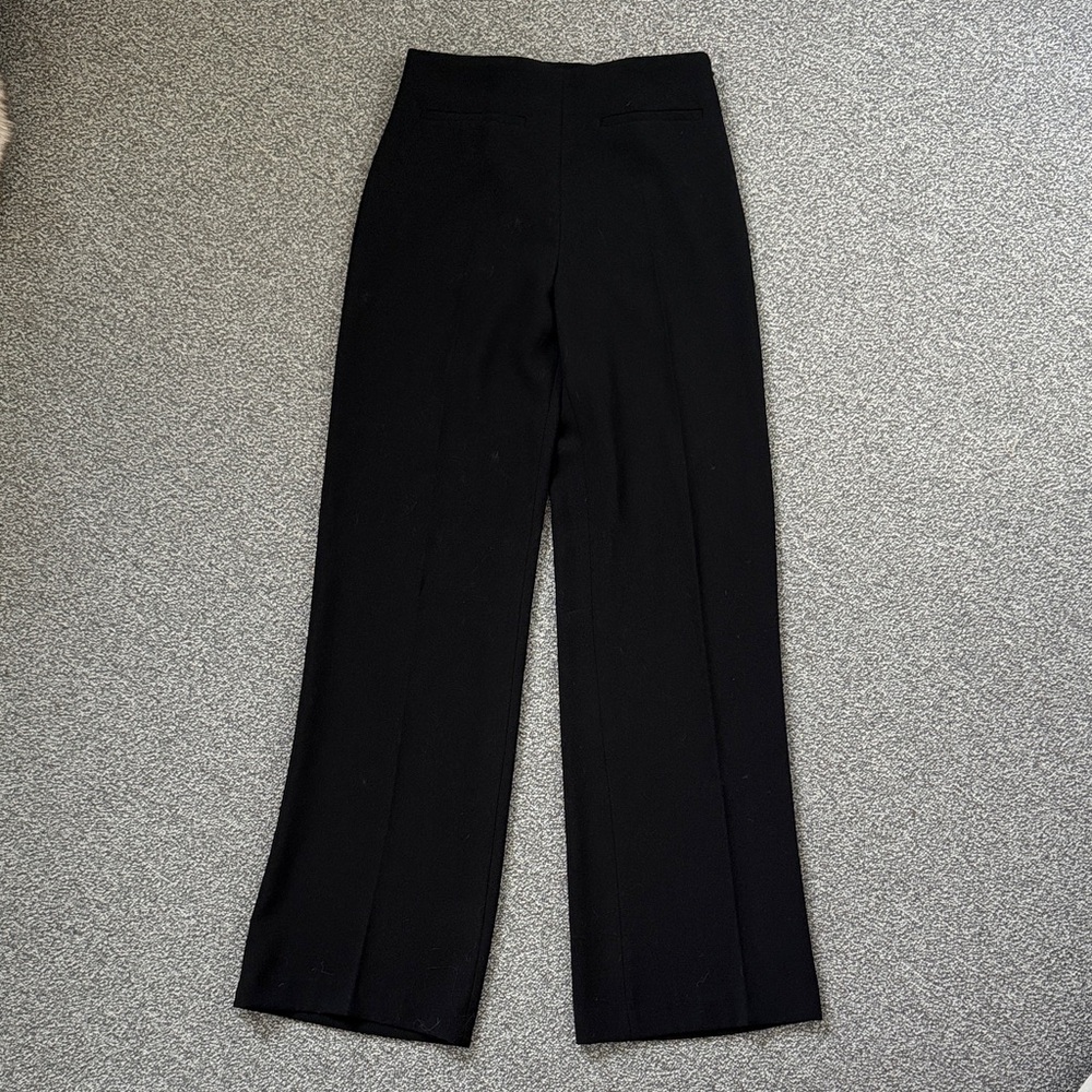 Black Tailored Wide-Leg Dress Pants